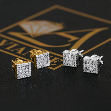 10K YELLOW GOLD DIAMOND SQTARE STUD EARRINGS 0.31 CTW